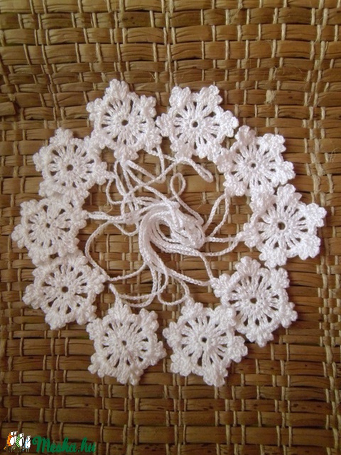 Horgolt hópehely girland -  - Meska.hu