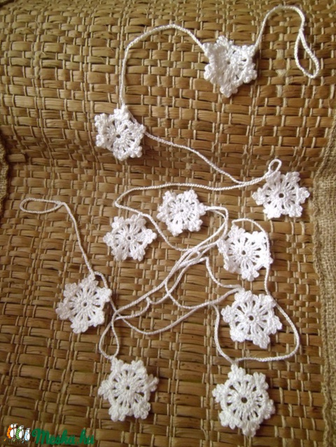 Horgolt hópehely girland -  - Meska.hu