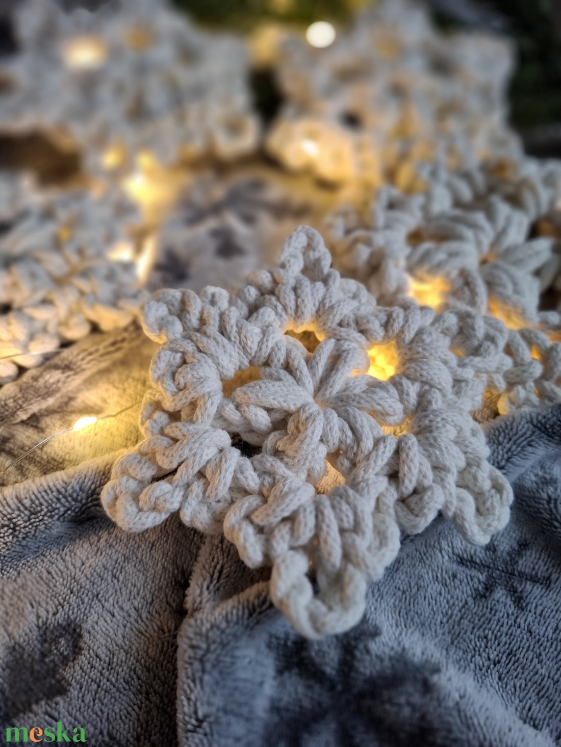 Hópehely - törtfehér/natúr - karácsony - karácsonyi lakásdekoráció - karácsonyfadíszek - Meska.hu