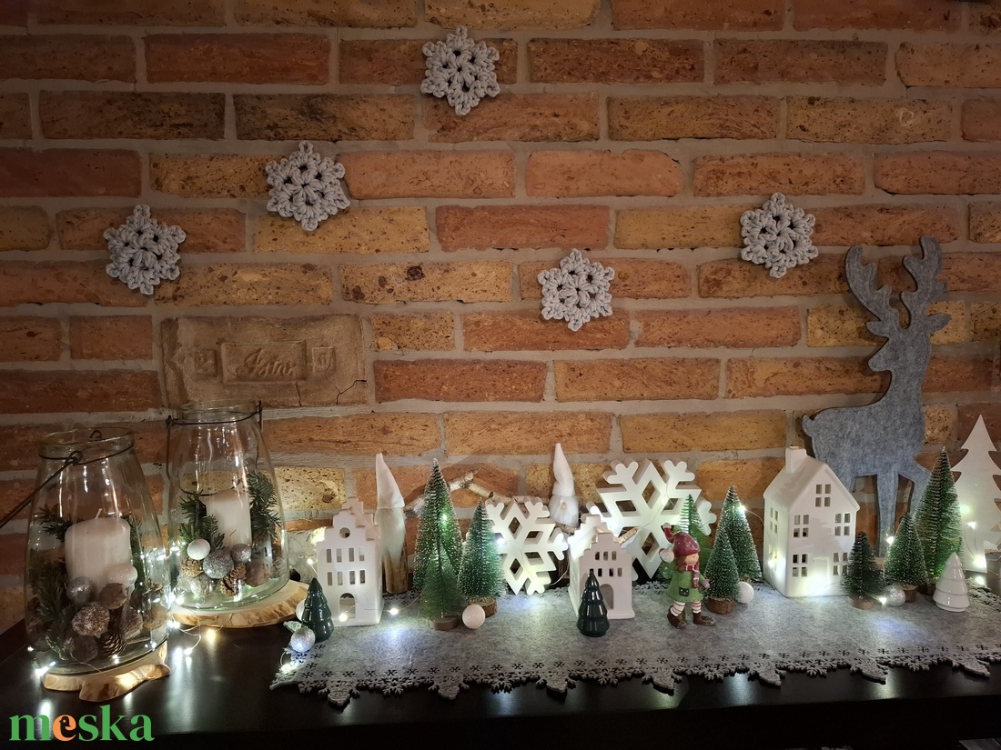 Hópehely - szürke - karácsony - karácsonyi lakásdekoráció - karácsonyfadíszek - Meska.hu