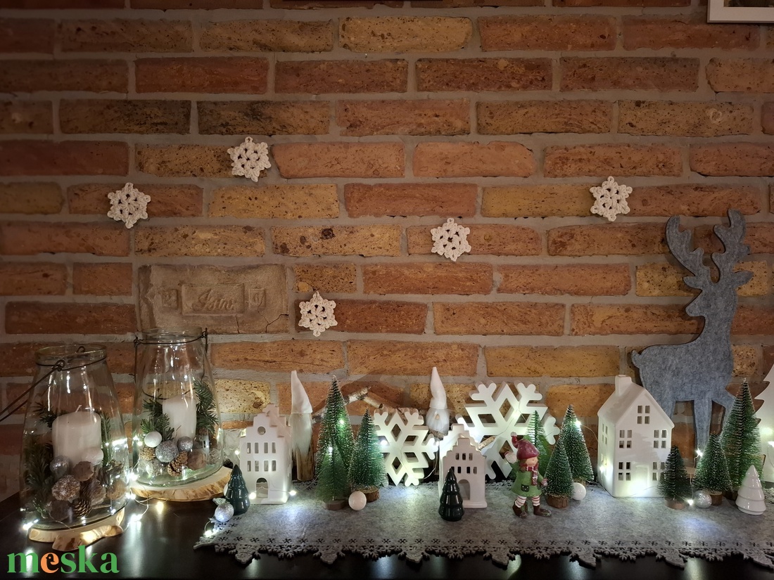 Hópehely kicsi - törtfehér/natúr  - karácsony - karácsonyi lakásdekoráció - karácsonyfadíszek - Meska.hu