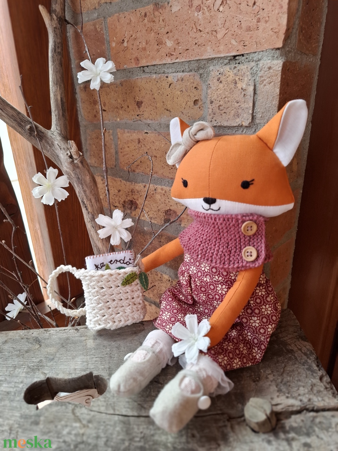 Csele a rókalány - öltöztethető varrott róka figura - játék & sport - plüssállat & játékfigura - róka - Meska.hu