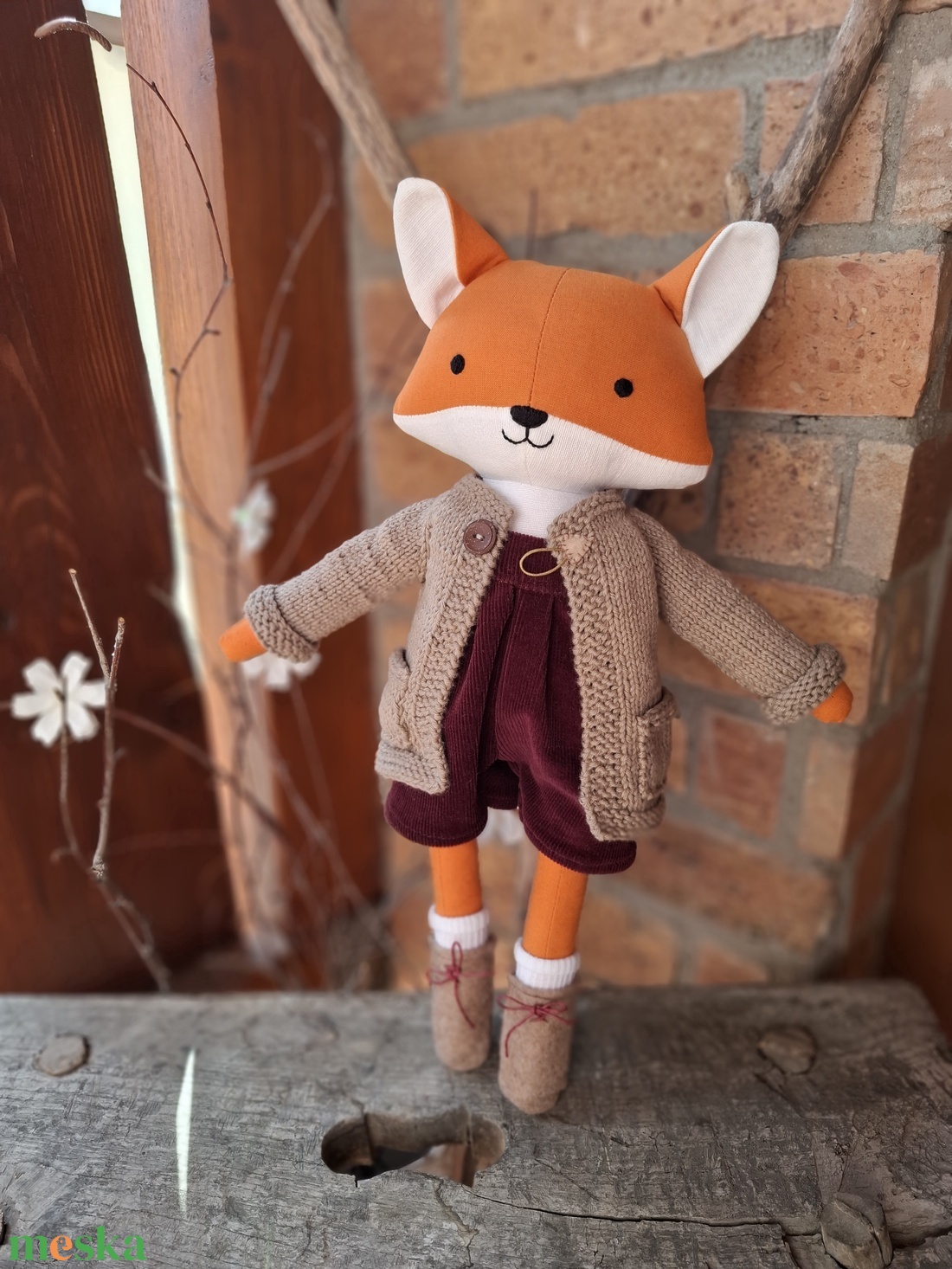 Csutak a rókafiú - öltöztethető varrott róka figura - játék & sport - plüssállat & játékfigura - róka - Meska.hu