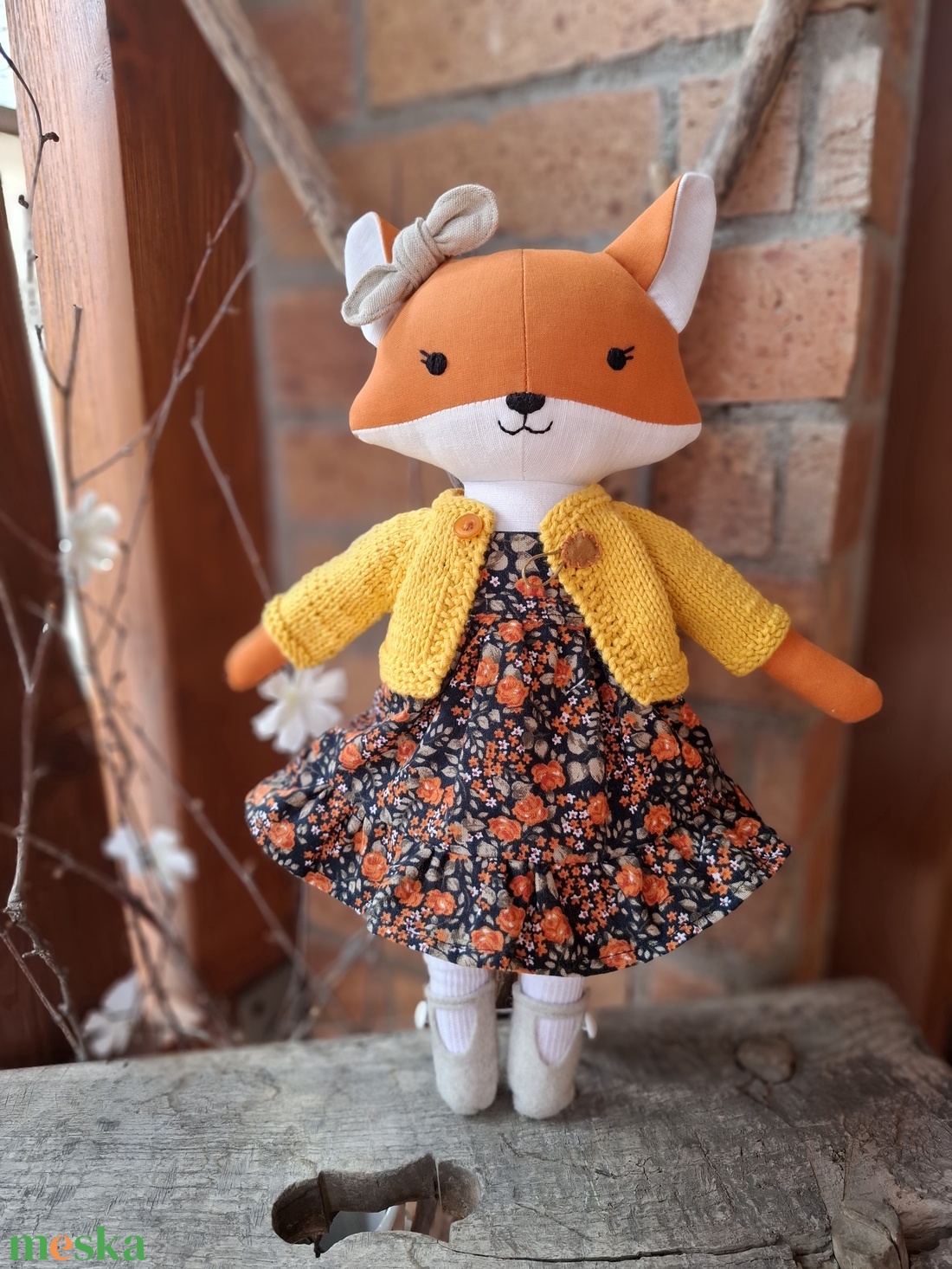 Virágmintás lánykaruha szett varrott állatfigurához - játék & sport - baba & babaház - játékbaba, babakellék - Meska.hu