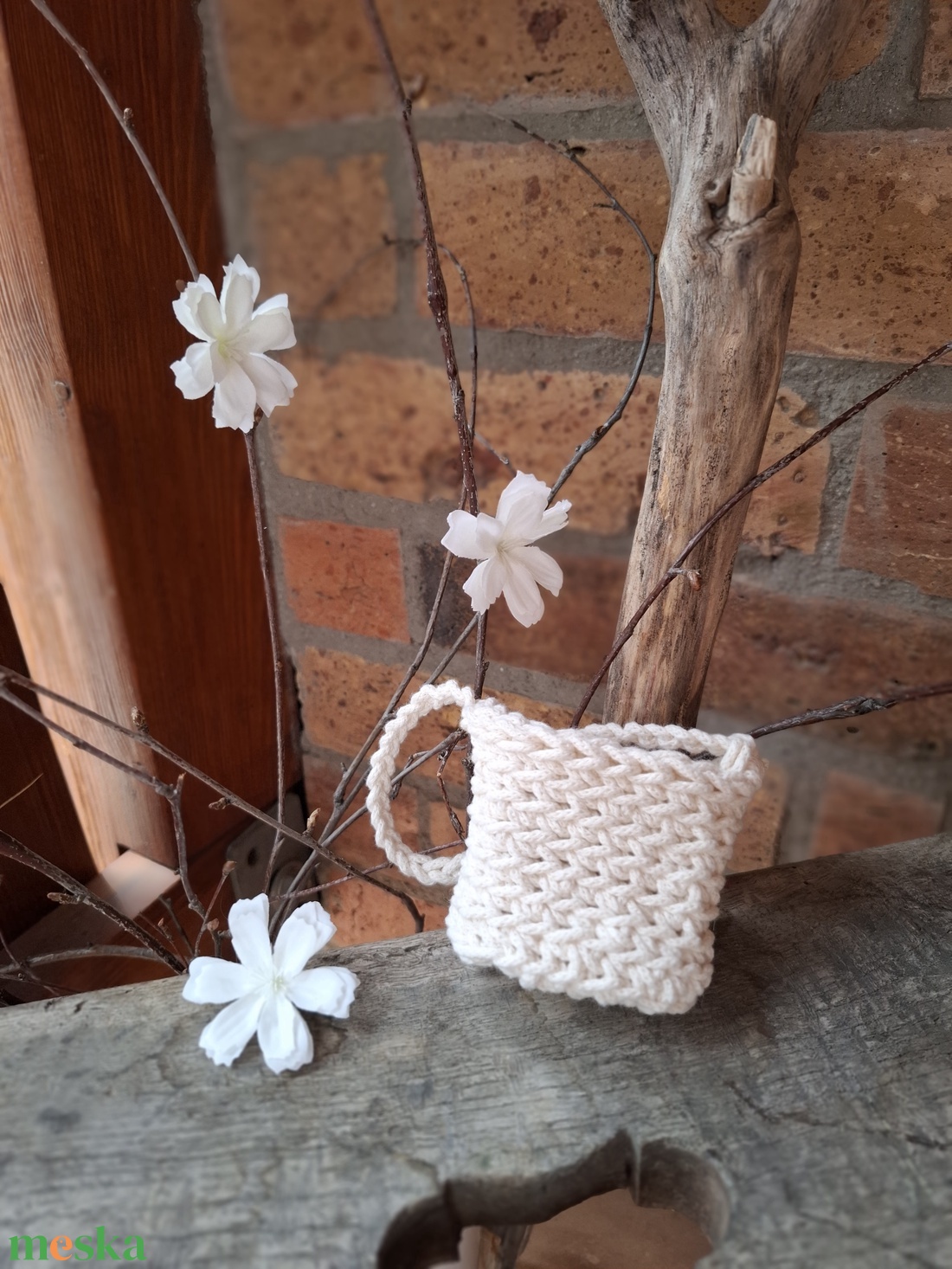 Horgolt válltáska törtfehér - mini - játék & sport - baba & babaház - játékbaba, babakellék - Meska.hu