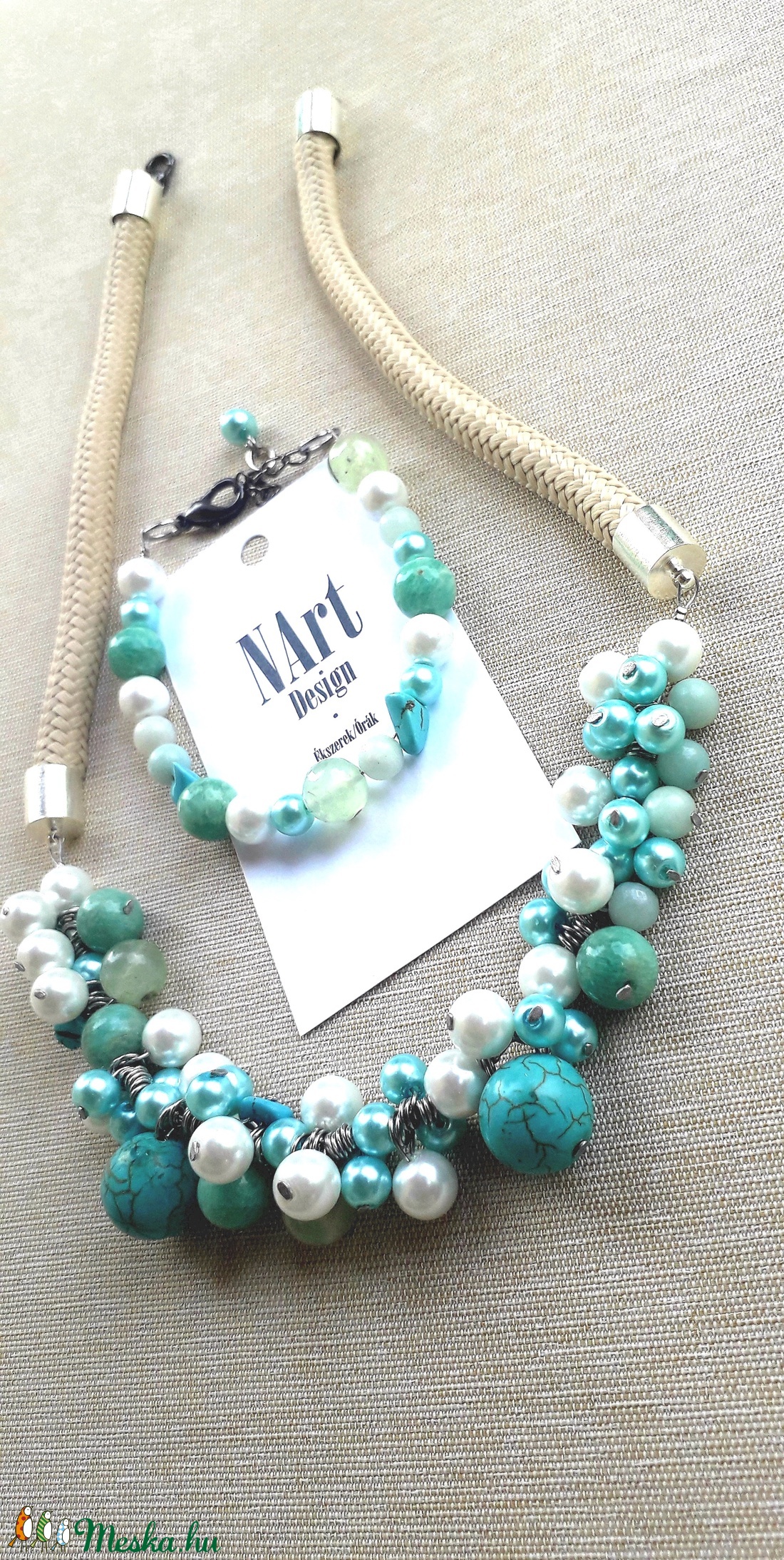  Türkiz �lom �kszerszett -  - Meska.hu