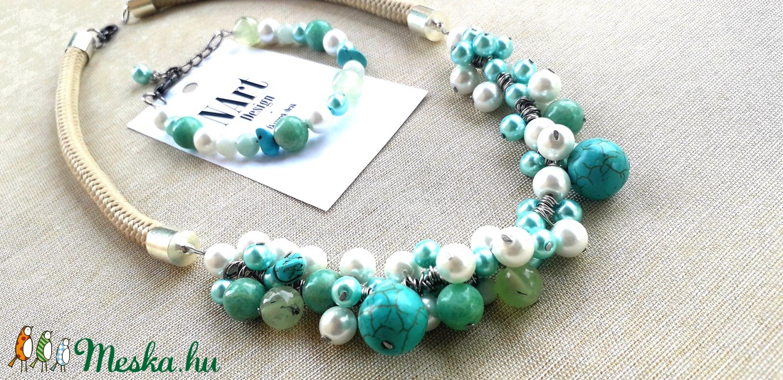  Türkiz �lom �kszerszett -  - Meska.hu