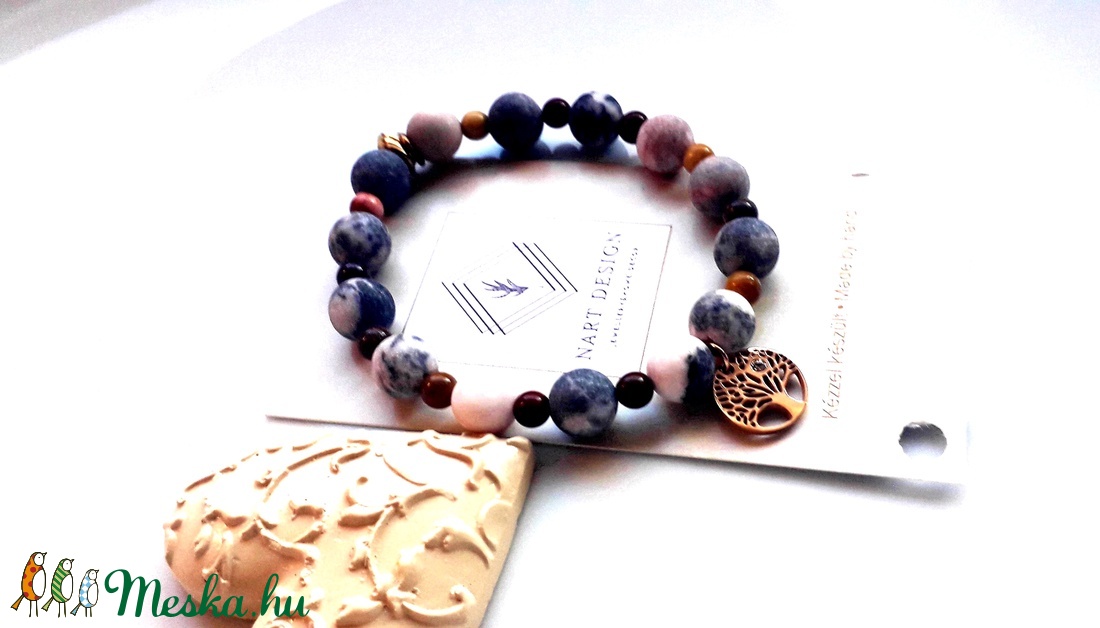 Életfa jáspis karkötő  - ékszer - karkötő - gyöngyös karkötő - Meska.hu