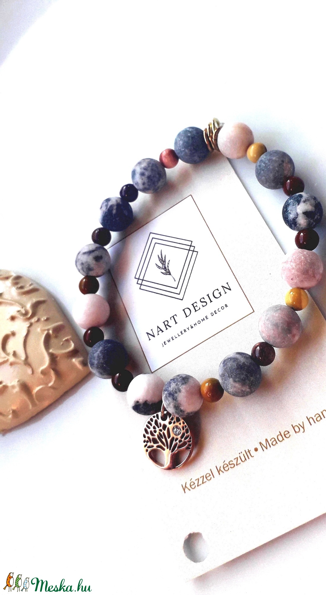 Életfa jáspis karkötő  - ékszer - karkötő - gyöngyös karkötő - Meska.hu