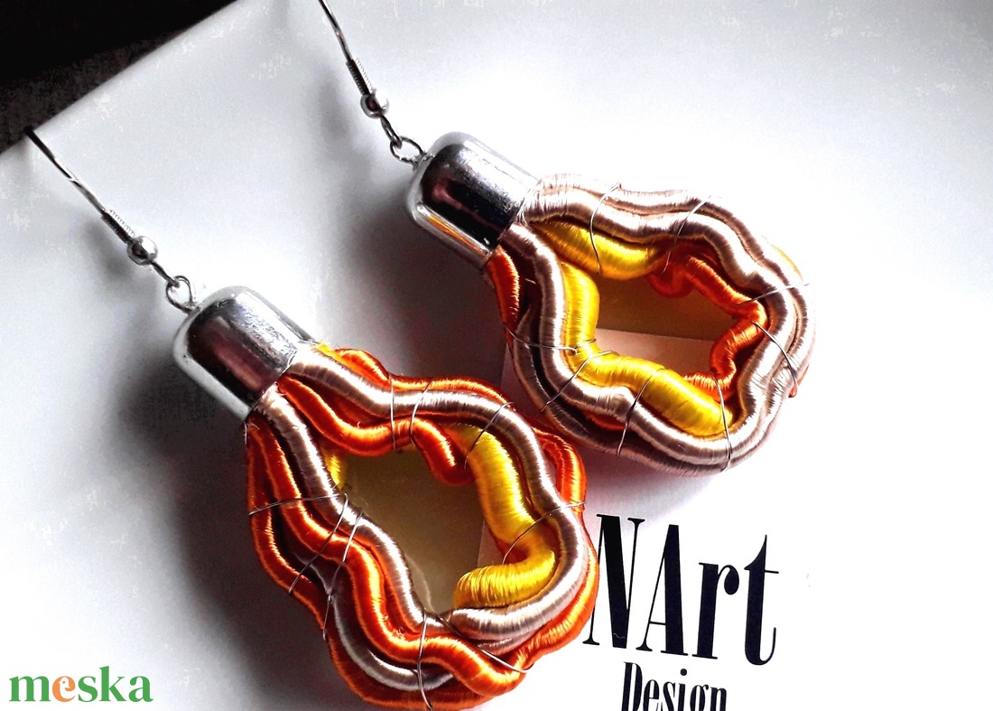 Akció! Késő naplemente design fülbevaló - ékszer - fülbevaló - lógó csepp fülbevaló - Meska.hu