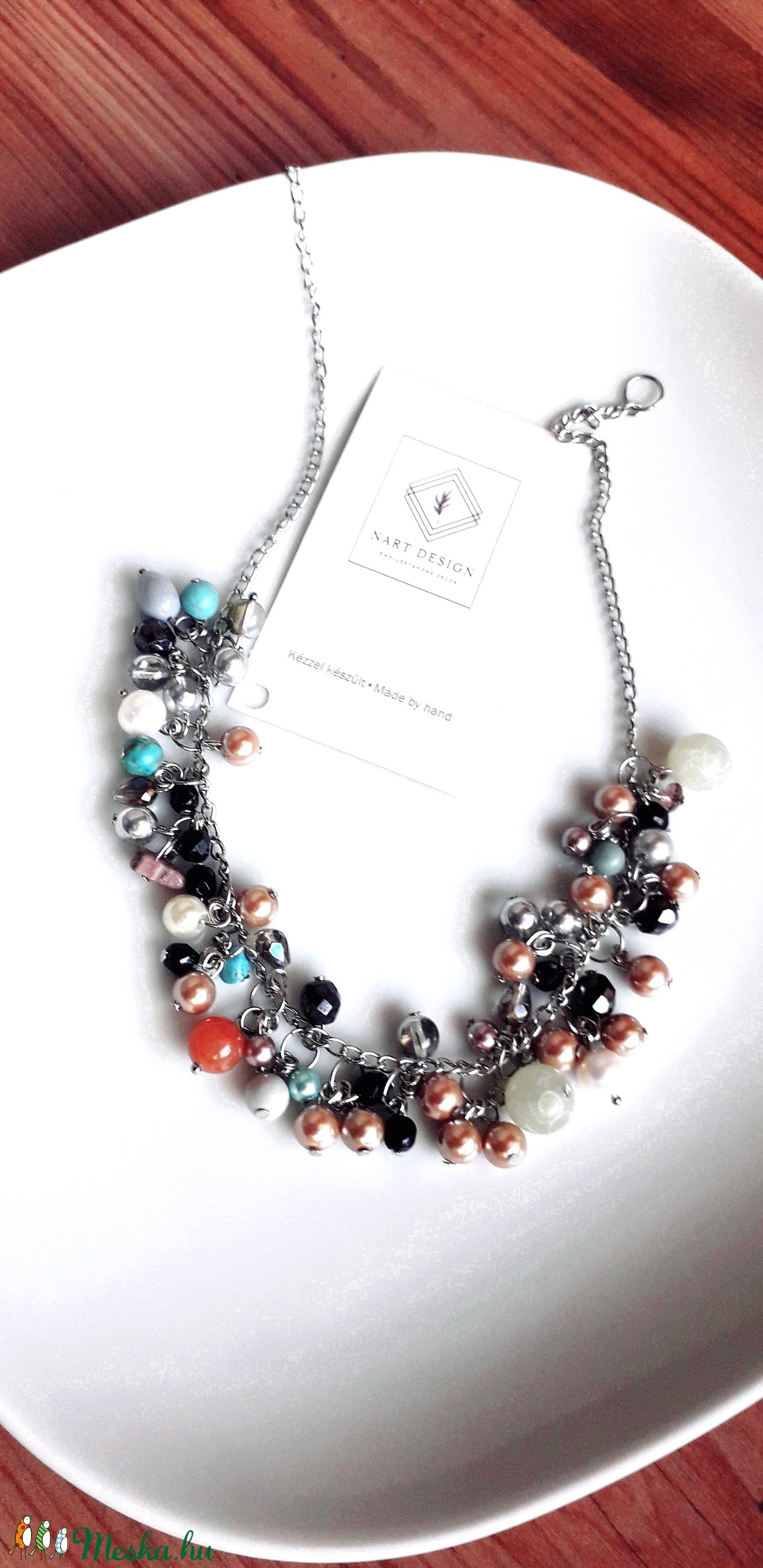 Melange mineral pearl nyaklánc - ékszer - nyaklánc - gyöngyös nyaklánc - Meska.hu