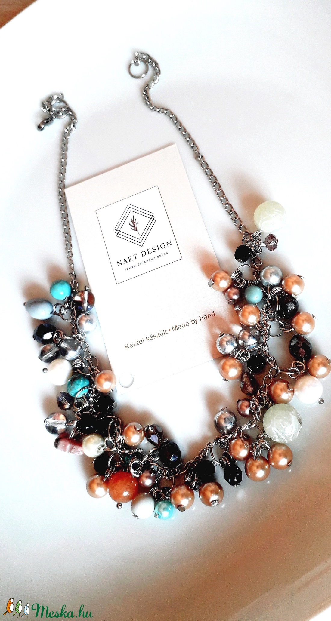 Melange mineral pearl nyaklánc - ékszer - nyaklánc - gyöngyös nyaklánc - Meska.hu