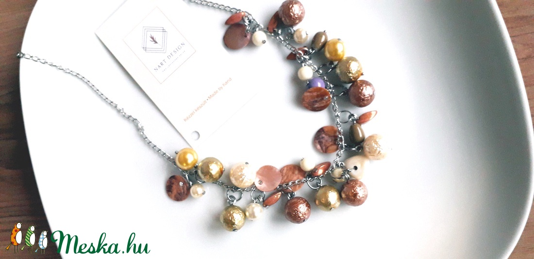 Színes, ünnepi üveggyöngy ékszerszett - ékszer - nyaklánc - gyöngyös nyaklánc - Meska.hu