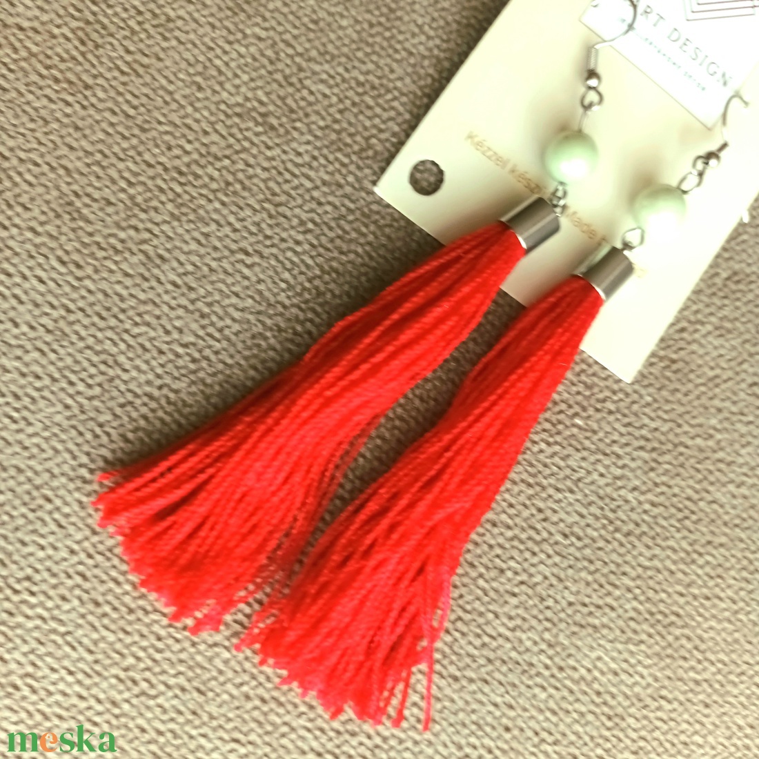 Rouge fülbevaló - ékszer - fülbevaló - lógó fülbevaló - Meska.hu