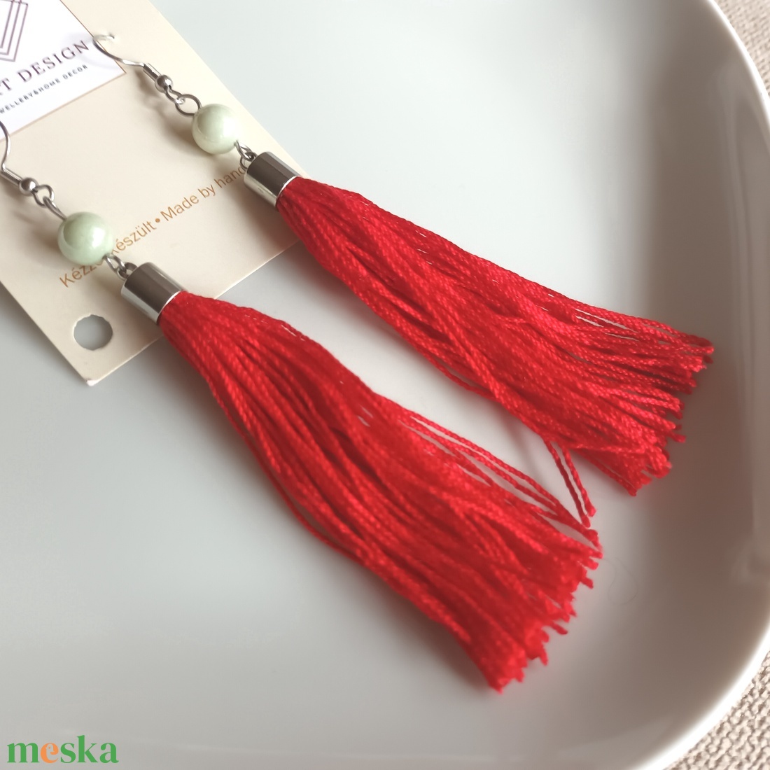 Rouge fülbevaló - ékszer - fülbevaló - lógó fülbevaló - Meska.hu