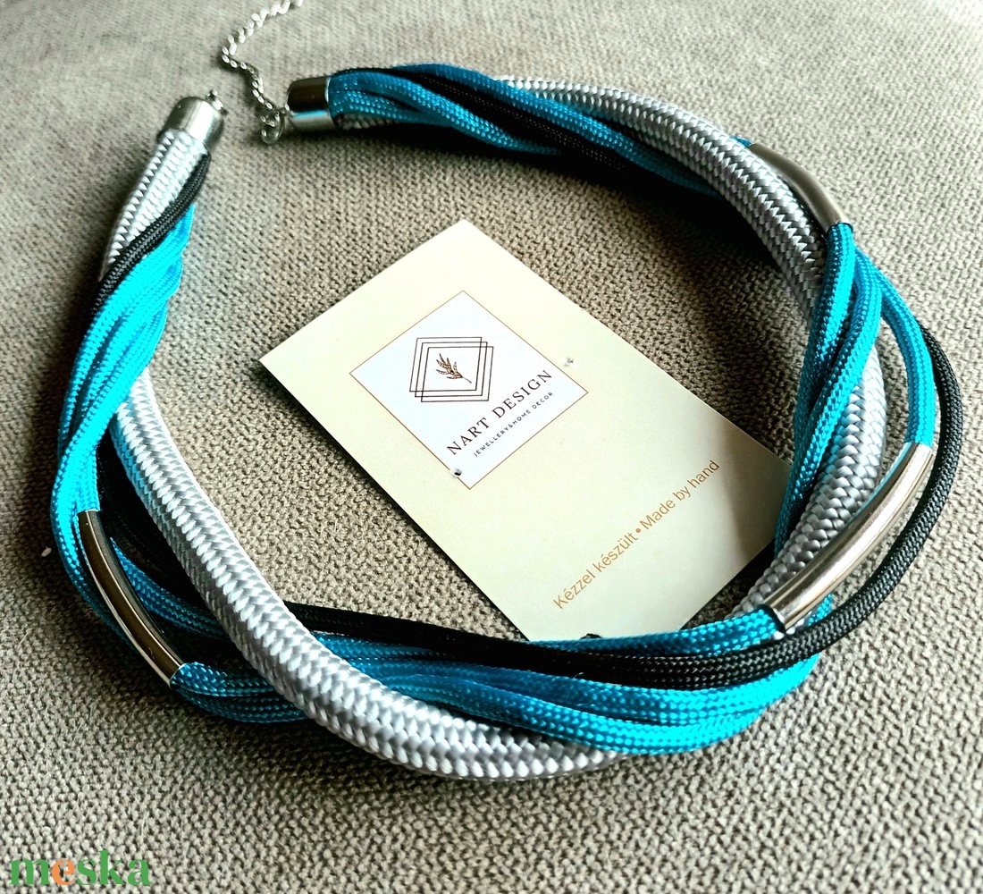 Türkiz fényben statement nyaklánc - ékszer - nyaklánc - statement nyaklánc - Meska.hu