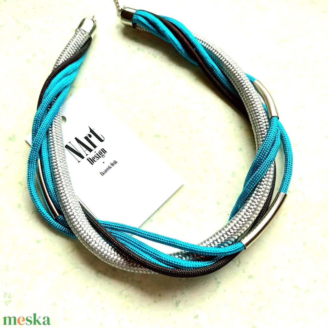 Türkiz fényben statement nyaklánc - ékszer - nyaklánc - statement nyaklánc - Meska.hu