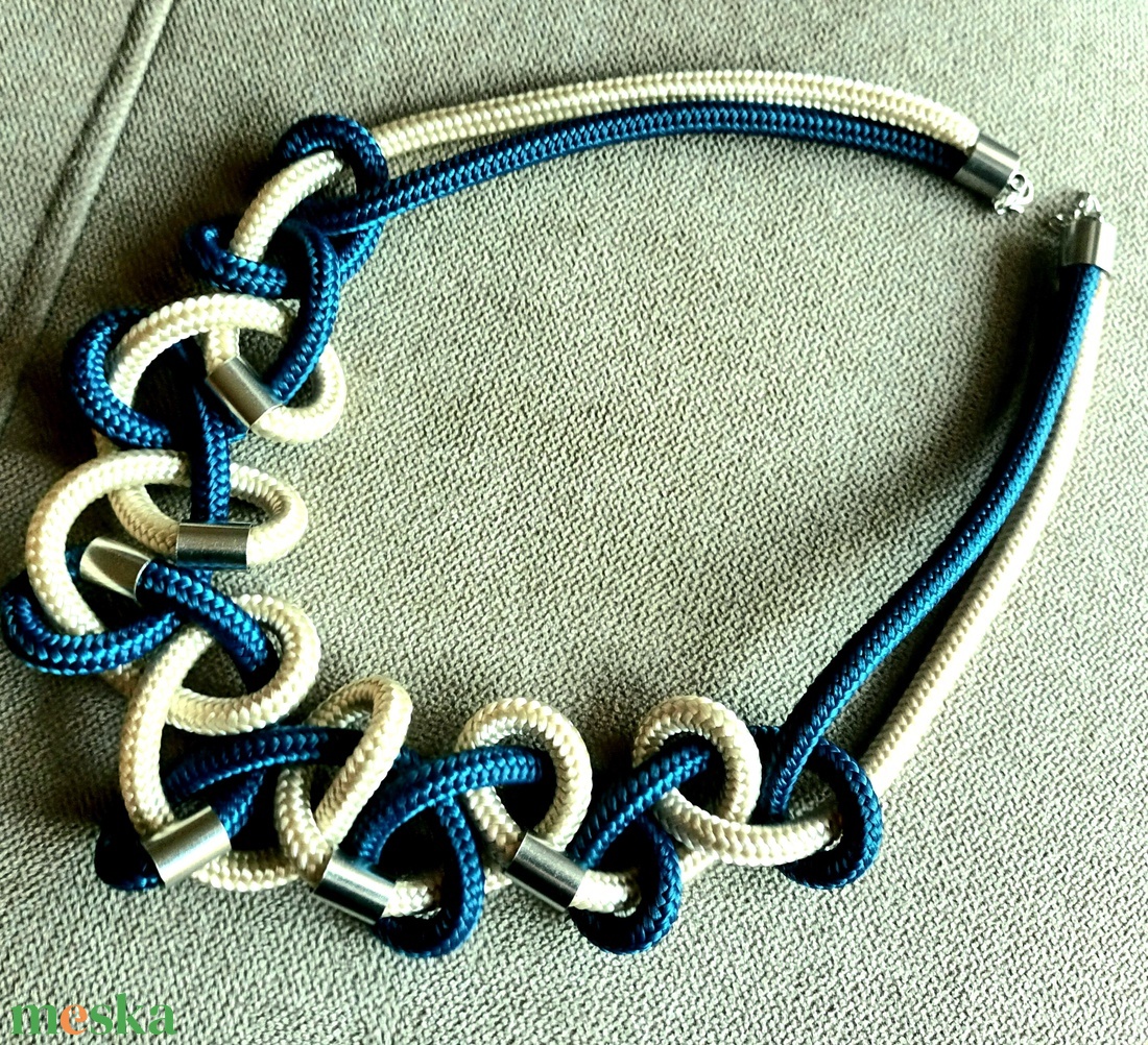 Kék hullám Design nyaklánc - ékszer - nyaklánc - statement nyaklánc - Meska.hu