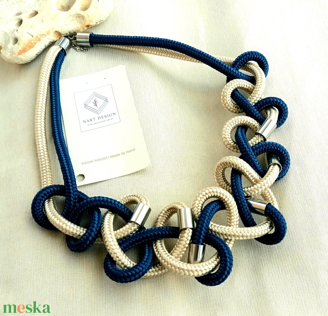 Kék hullám Design nyaklánc - ékszer - nyaklánc - statement nyaklánc - Meska.hu