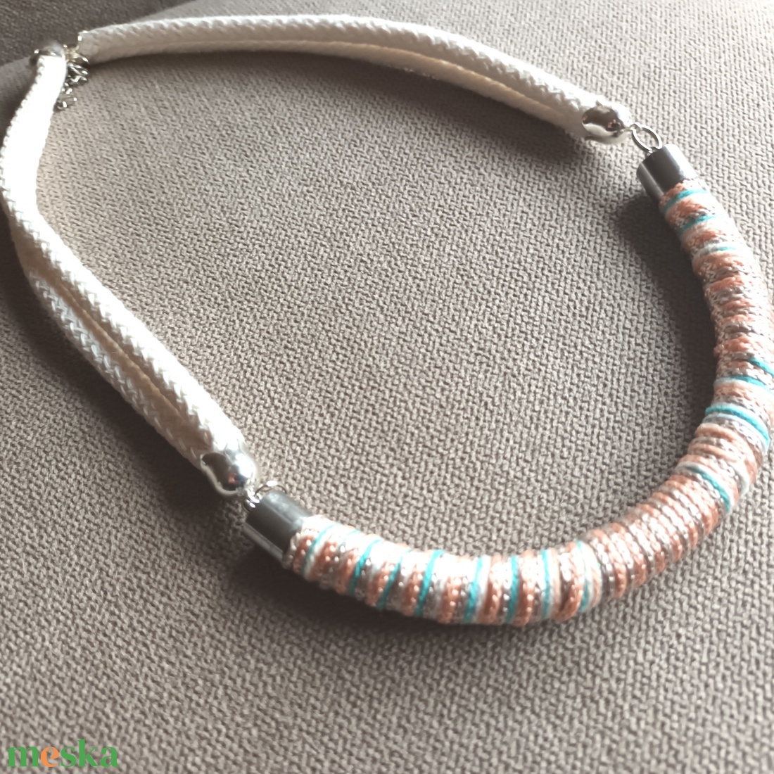 Pasztell türkíz - ékszer - nyaklánc - statement nyaklánc - Meska.hu