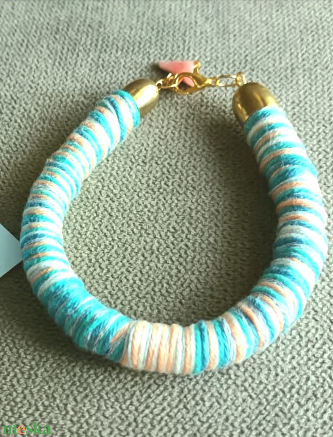 Türkiz álom, fonal karkötő - ékszer - ékszerszett - Meska.hu