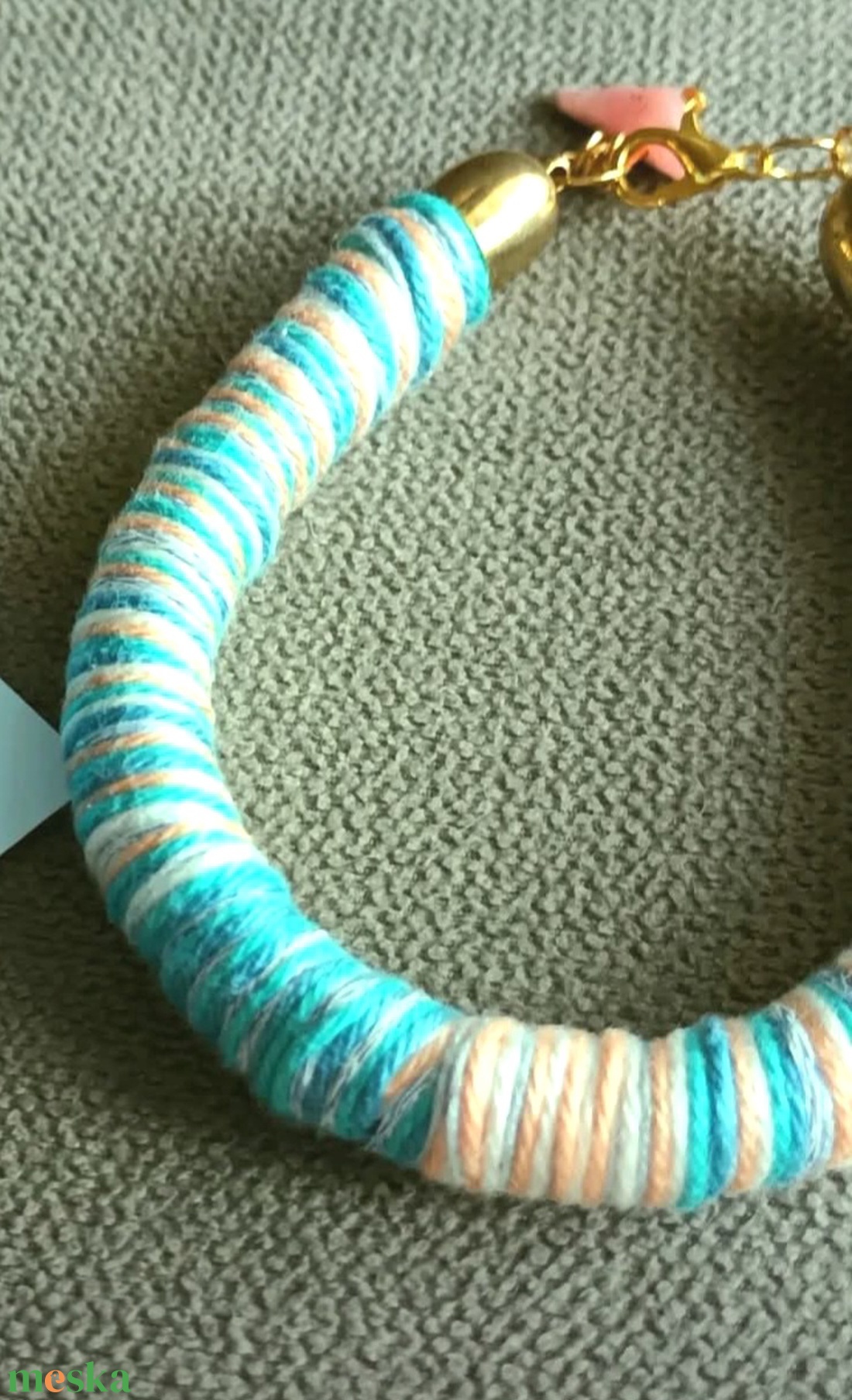 Türkiz álom, fonal karkötő - ékszer - ékszerszett - Meska.hu