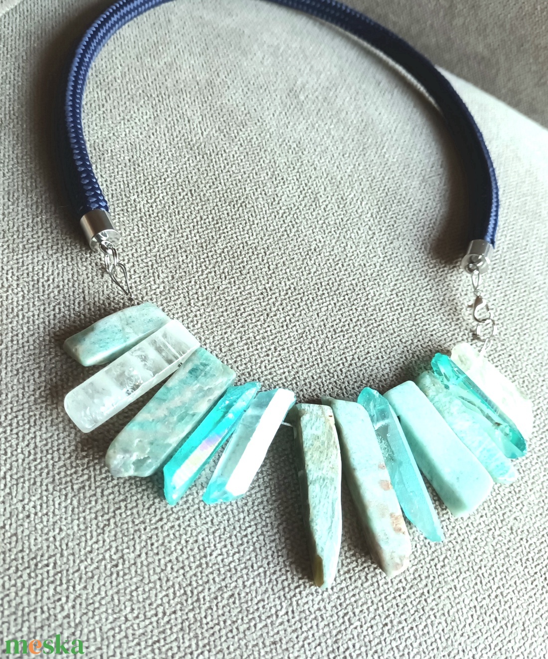 Türkíz ásvány nyaklánc - ékszer - nyaklánc - statement nyaklánc - Meska.hu
