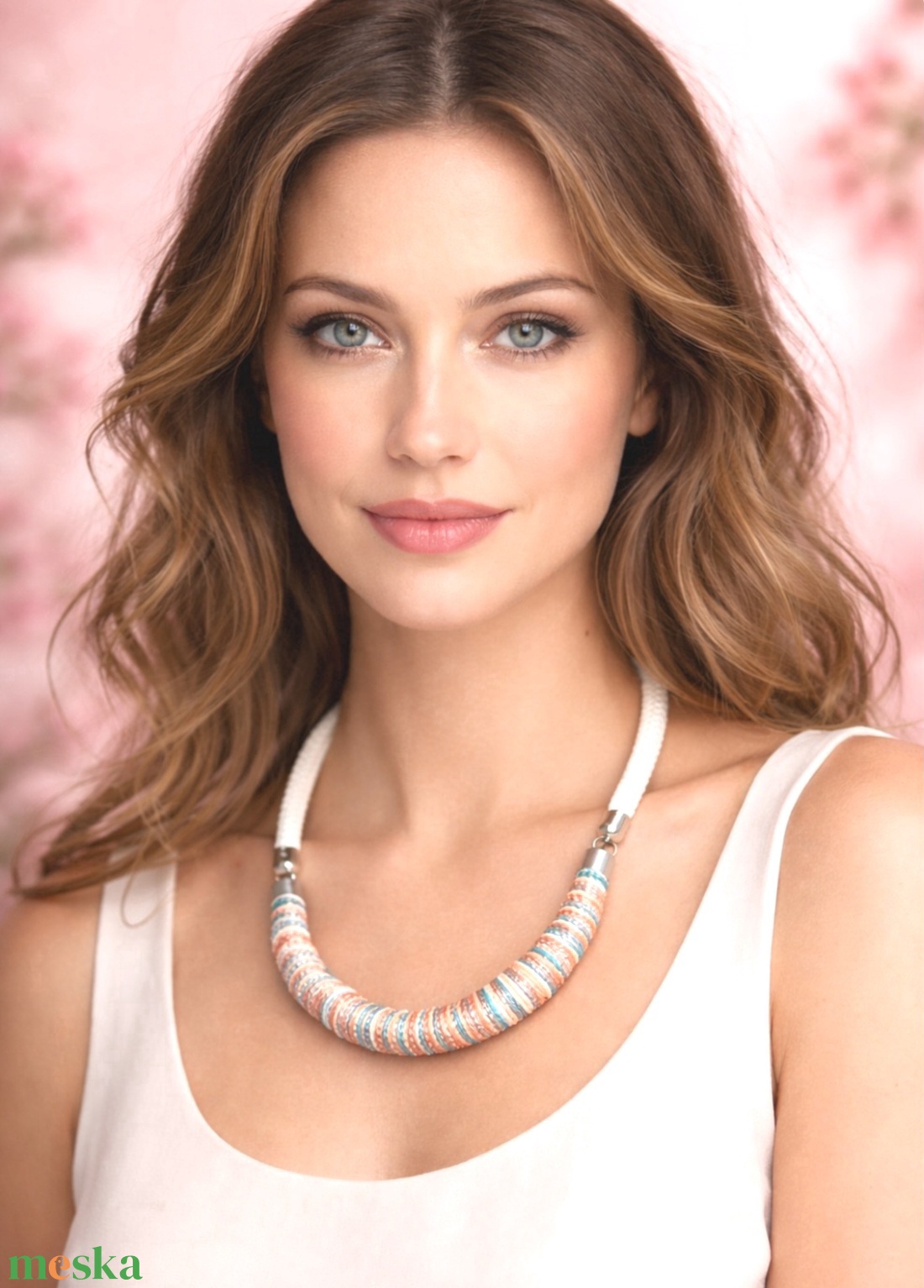 Pasztell türkíz - ékszer - nyaklánc - statement nyaklánc - Meska.hu