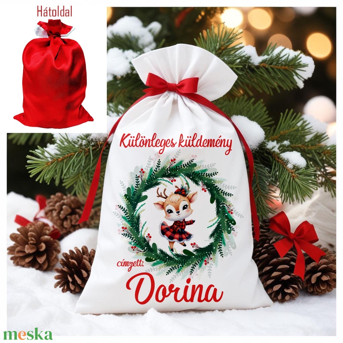 Névre szóló Mikulás zsák - karácsony - mikulás - mikulás zsák - Meska.hu