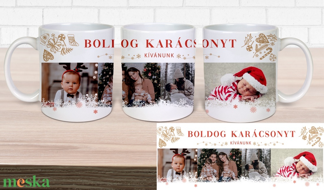 Karácsonyi bögre saját fotóval - otthon & életmód - konyhafelszerelés, tálalás - tálalás - bögre & csésze - Meska.hu