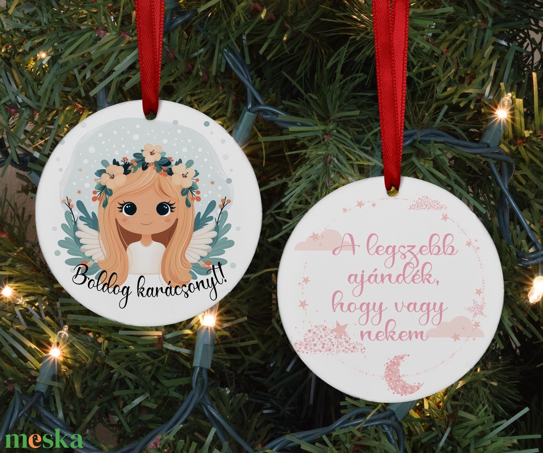 Karácsonyfadísz egyedi grafikával, fotóval - egyéni felirattal - karácsony - karácsonyi lakásdekoráció - karácsonyfadíszek - Meska.hu