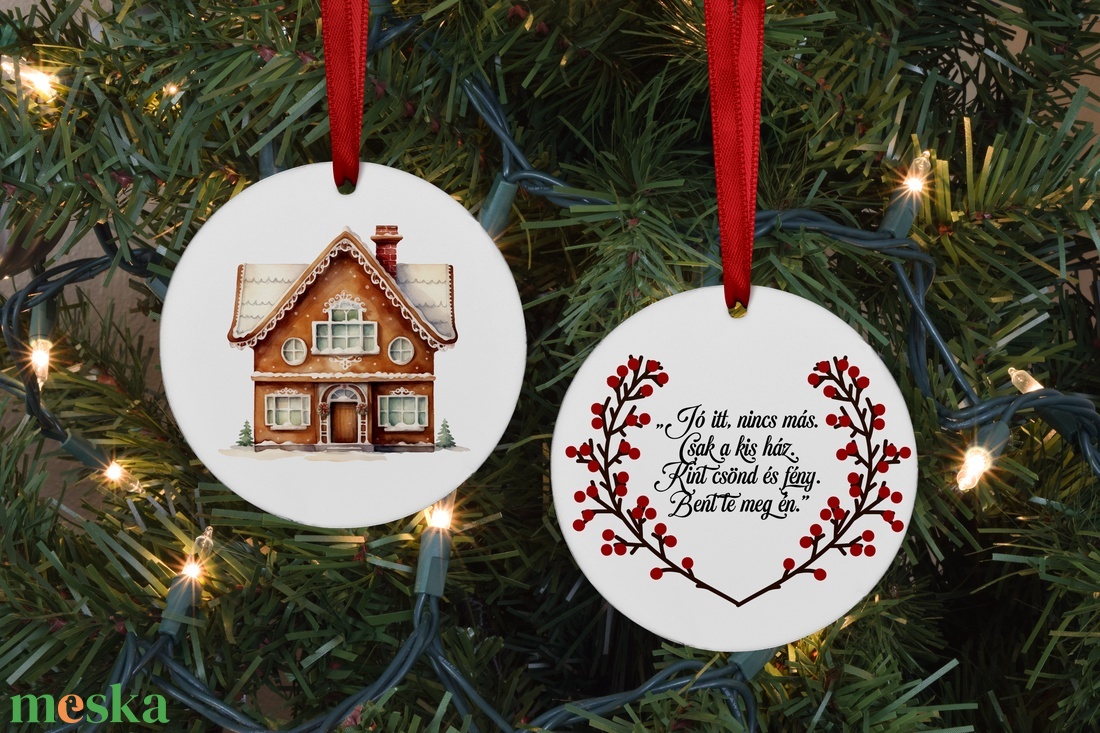 Karácsonyfadísz egyedi grafikával, fotóval - egyéni felirattal - karácsony - karácsonyi lakásdekoráció - karácsonyfadíszek - Meska.hu