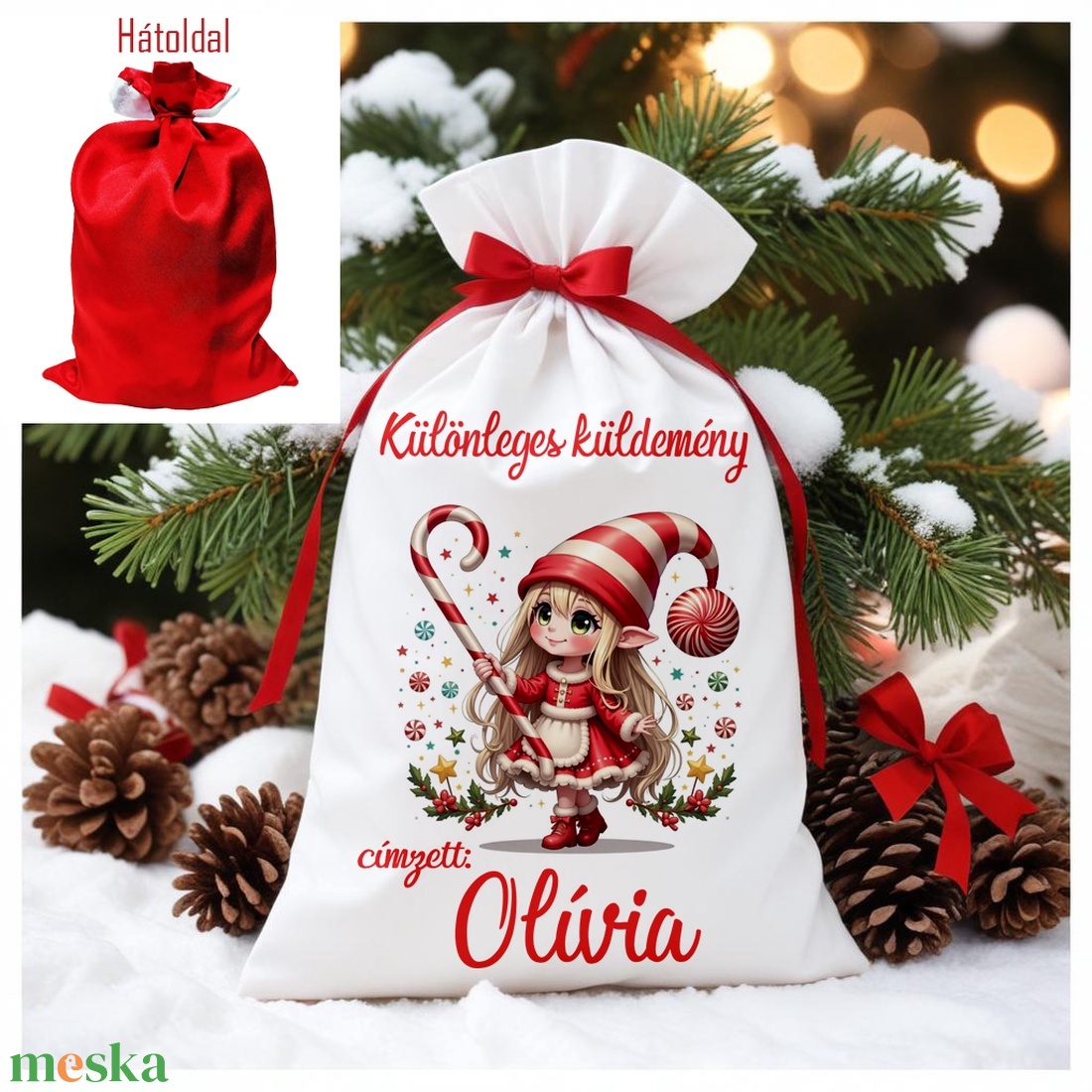 Névre szóló Mikulás zsák - karácsony - mikulás - mikulás zsák - Meska.hu