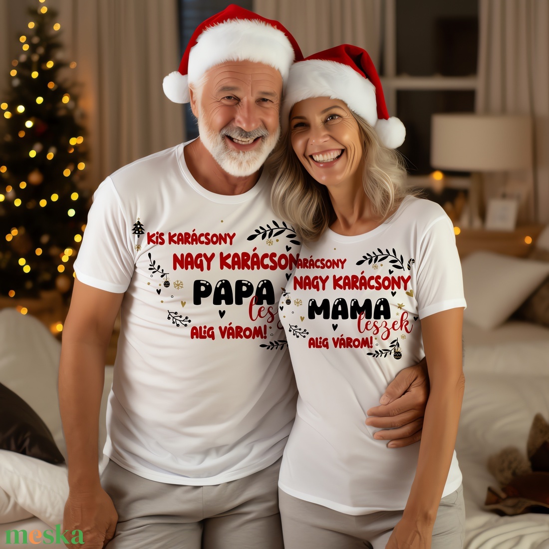 Páros póló - papa és mama vagy apa és anya - karácsony - karácsonyi ruházat - karácsonyi póló & pulcsi - Meska.hu Páros póló - papa és mama vagy apa és anya - karácsony - karácsonyi ruházat - karácsonyi póló & pulcsi - Meska.hu