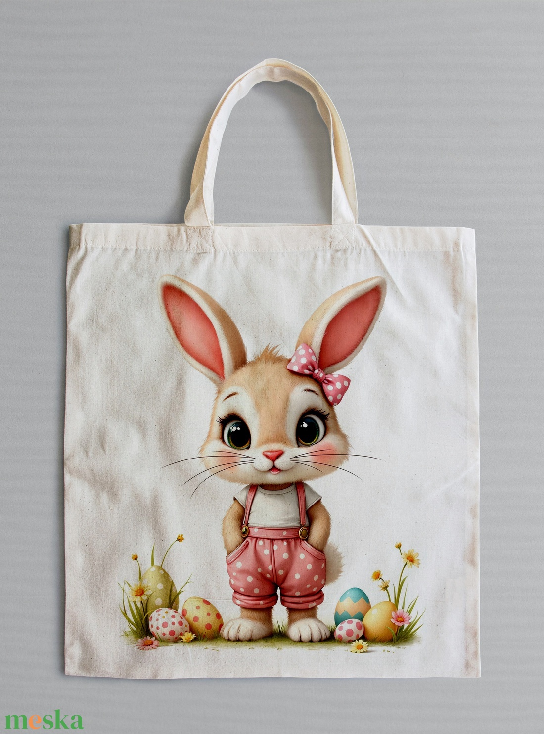 húsvéti nyuszi vászontáska - táska & tok - bevásárlás & shopper táska - shopper, textiltáska, szatyor - Meska.hu