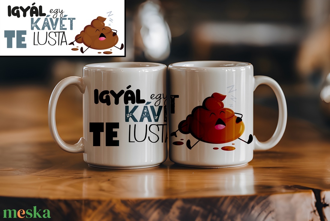 Igyál egy kávét te lusta... - otthon & életmód - konyhafelszerelés, tálalás - tálalás - bögre & csésze - Meska.hu