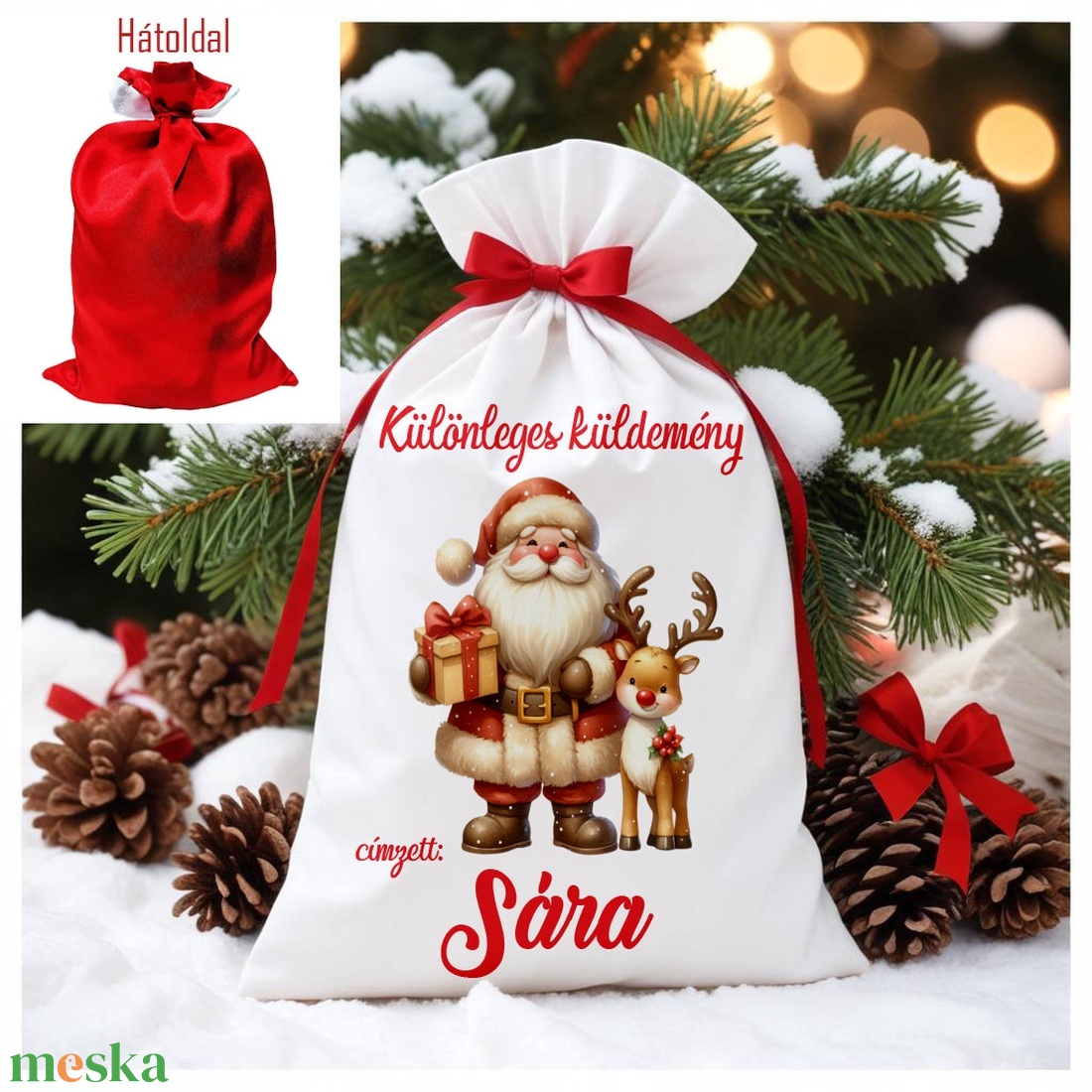 Névre szóló Mikulás zsák - karácsony - mikulás - mikulás zsák - Meska.hu