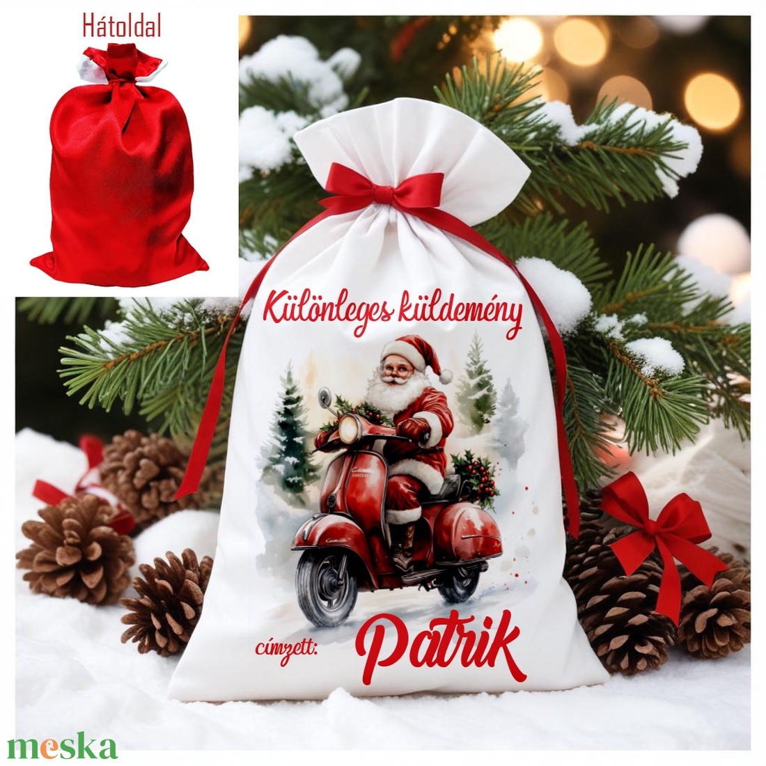 Névre szóló Mikulás zsák - karácsony - mikulás - mikulás zsák - Meska.hu