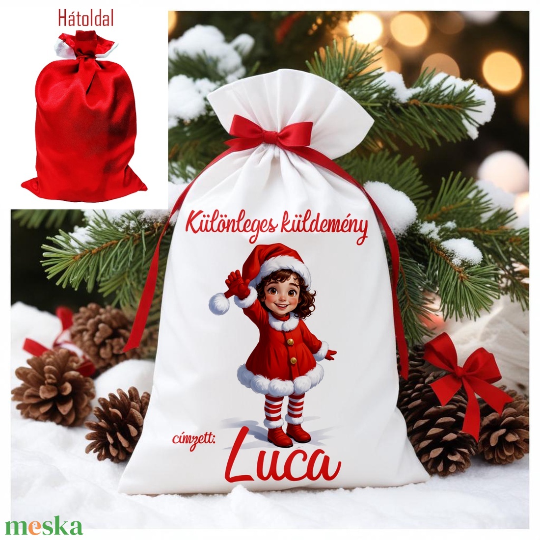 Névre szóló Mikulás zsák - karácsony - mikulás - mikulás zsák - Meska.hu