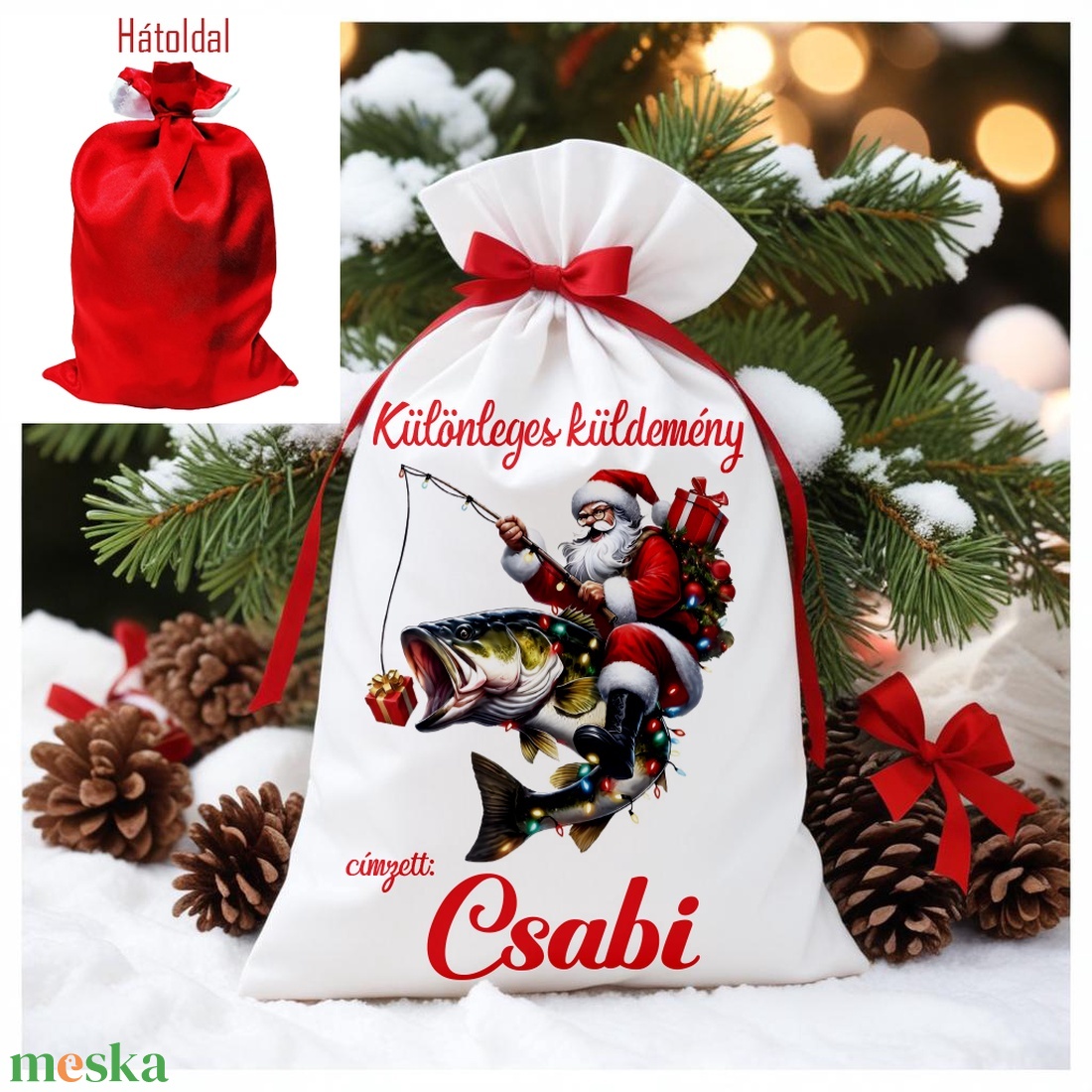 Névre szóló Mikulás zsák - karácsony - mikulás - mikulás zsák - Meska.hu