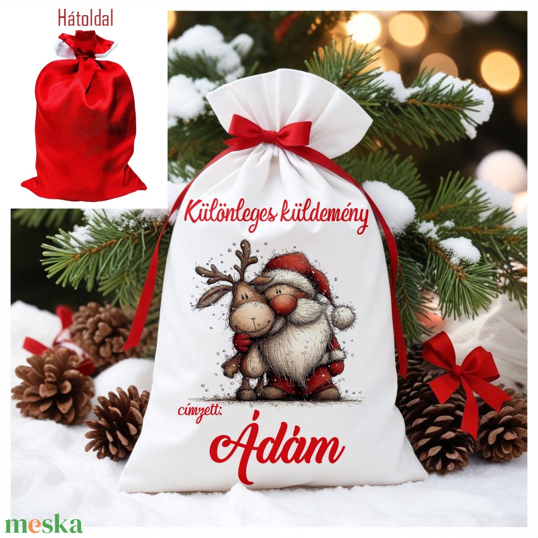 Névre szóló Mikulás zsák - karácsony - mikulás - mikulás zsák - Meska.hu