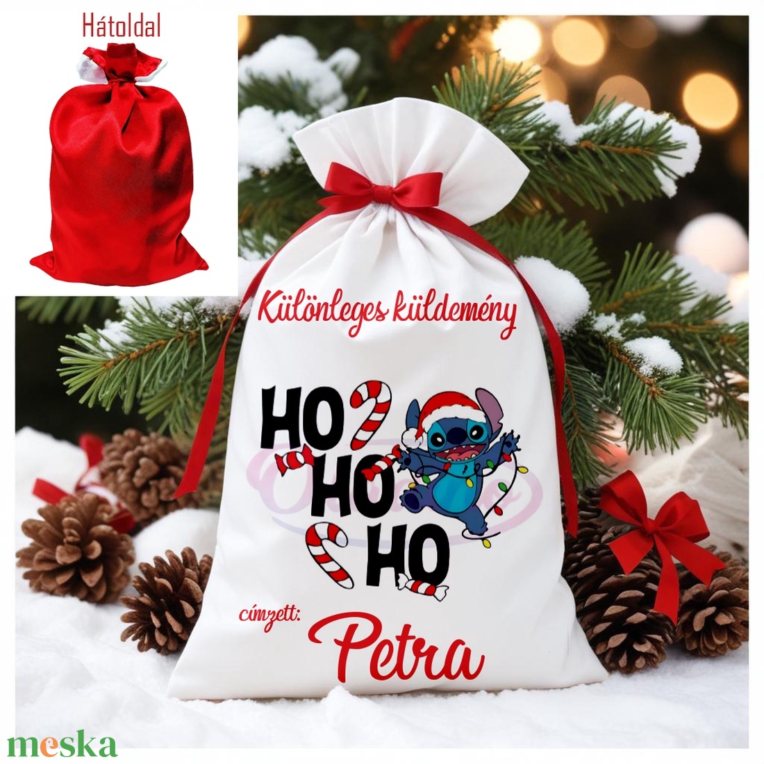 Névre szóló Mikulás zsák - karácsony - mikulás - mikulás zsák - Meska.hu