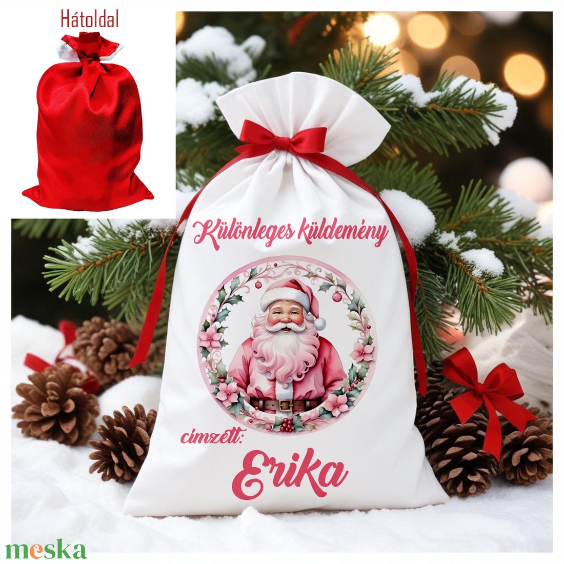 Névre szóló Mikulás zsák - karácsony - mikulás - mikulás zsák - Meska.hu