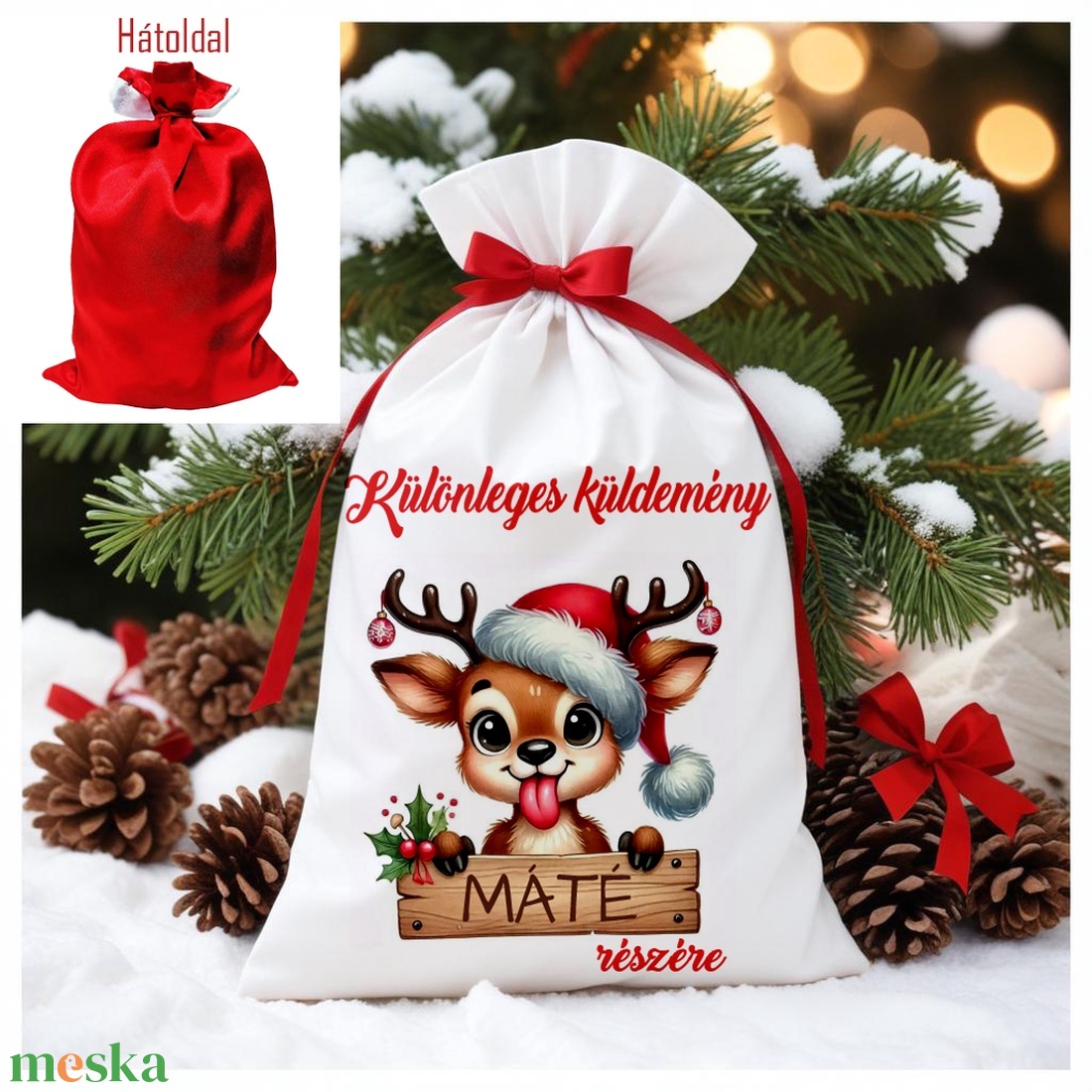Névre szóló Mikulás zsák - karácsony - mikulás - mikulás zsák - Meska.hu