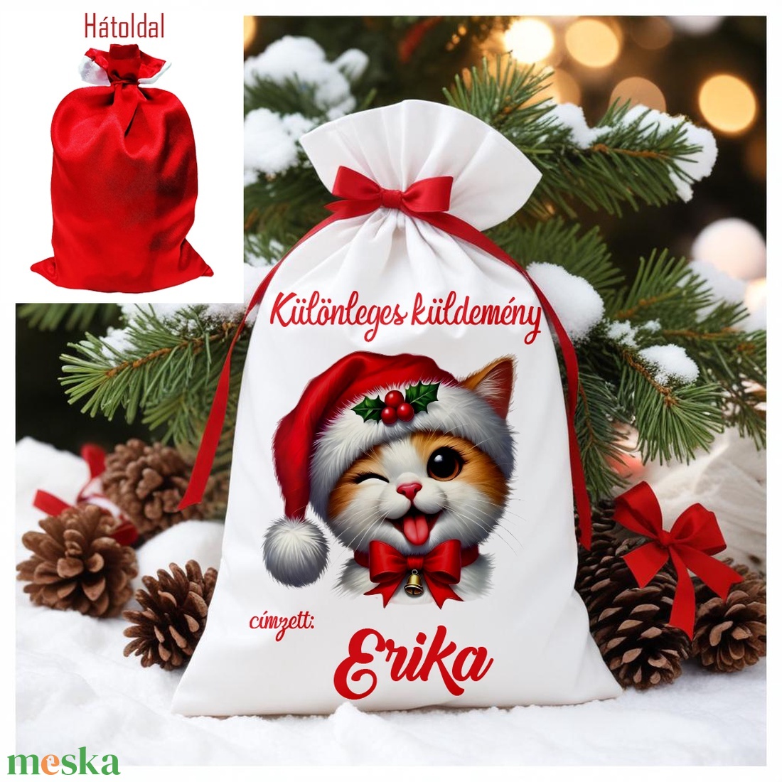 Névre szóló Mikulás zsák - karácsony - mikulás - mikulás zsák - Meska.hu