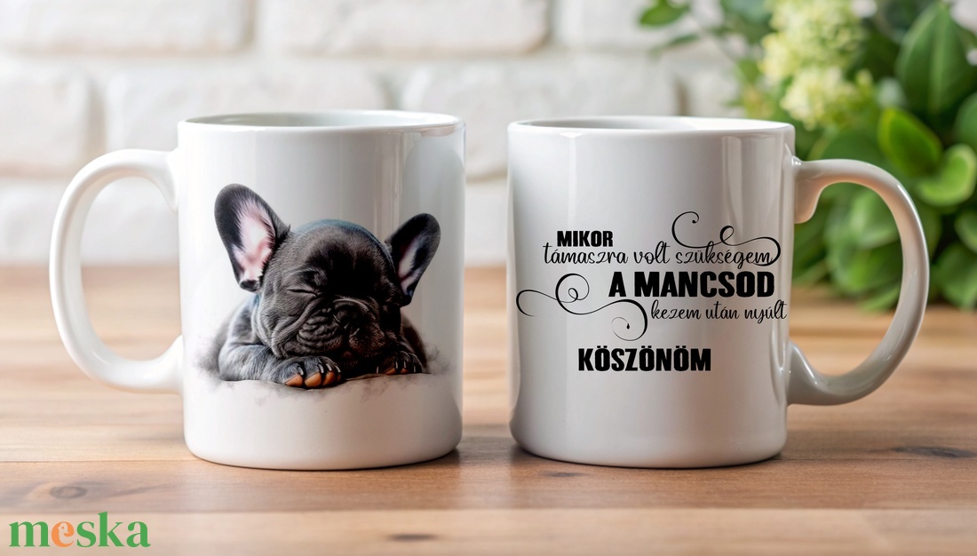 Francia bulldog - bögre - otthon & életmód - konyhafelszerelés, tálalás - tálalás - bögre & csésze - Meska.hu