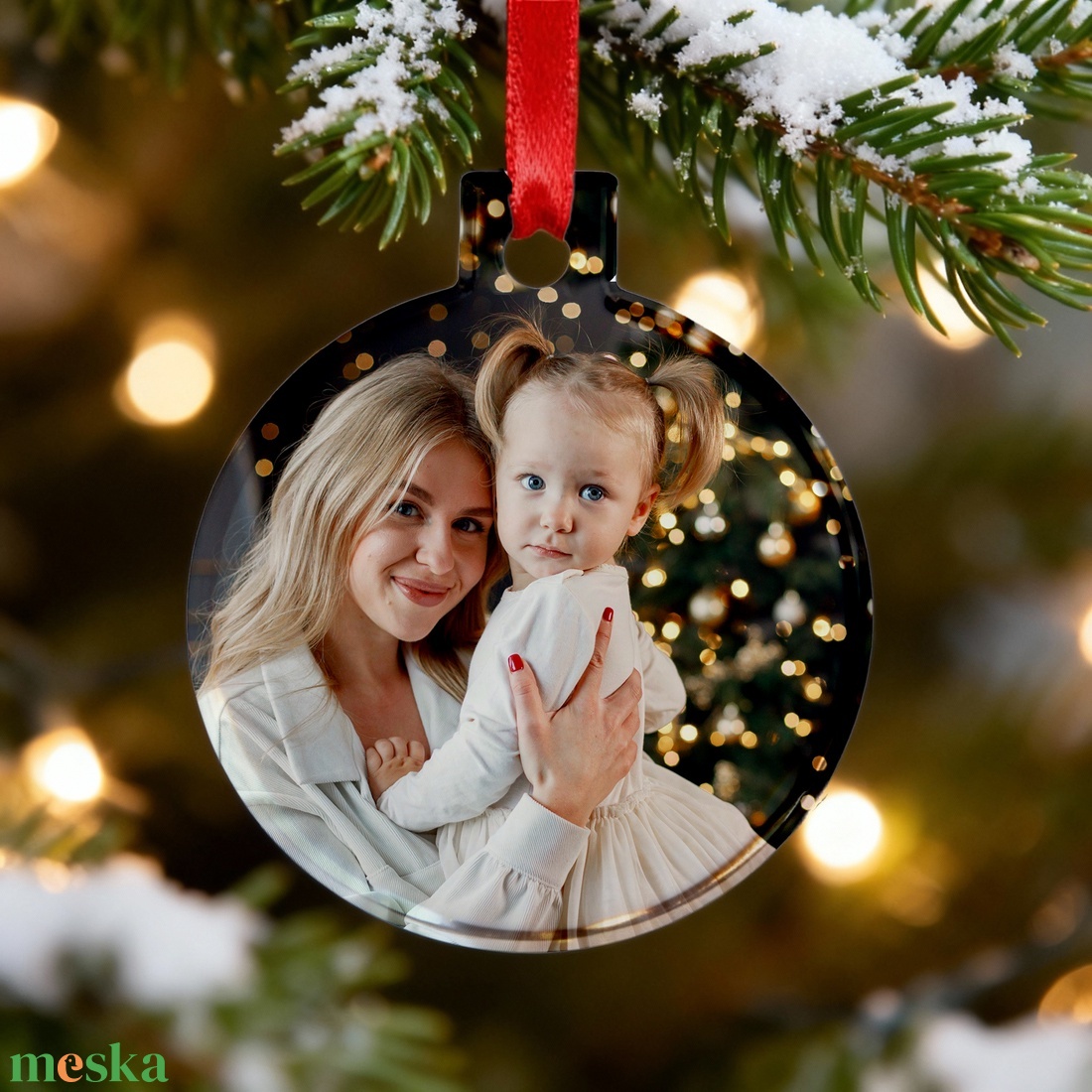 Akril karácsonyfadísz - saját fotóval - karácsony - karácsonyi lakásdekoráció - karácsonyfadíszek - Meska.hu