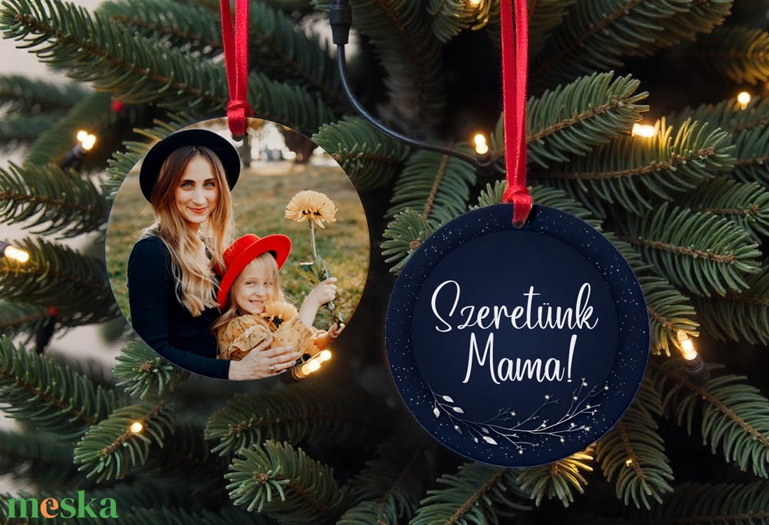 Karácsonyfadísz saját fotóval - egyéni felirattal - karácsony - karácsonyi lakásdekoráció - karácsonyfadíszek - Meska.hu