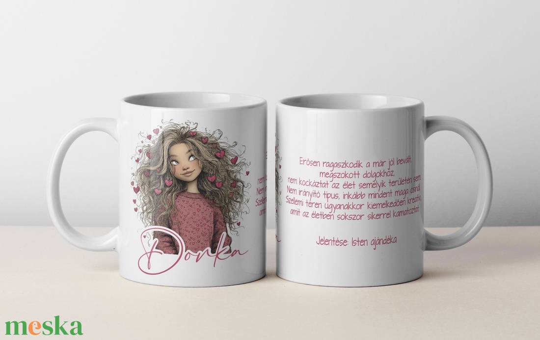 Névnapi bögre - név jelentéssel és egyedi grafikával - otthon & életmód - konyhafelszerelés, tálalás - tálalás - bögre & csésze - Meska.hu