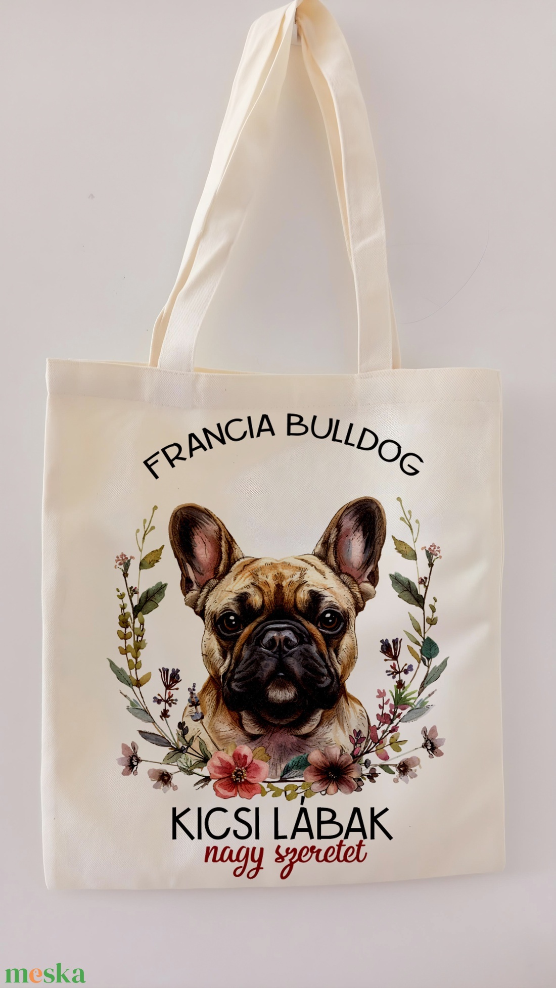 franciabulldog vászontáska - táska & tok - bevásárlás & shopper táska - shopper, textiltáska, szatyor - Meska.hu